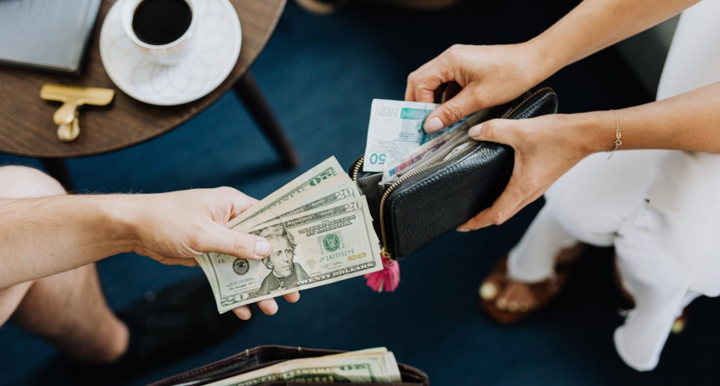 rich person paying money