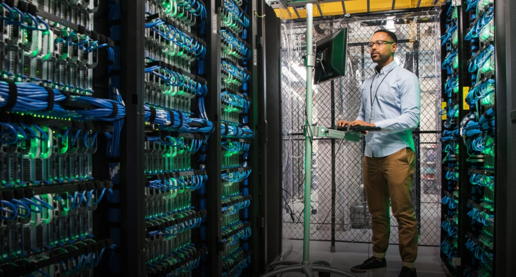 person in datacenter Brazil investment technology AI