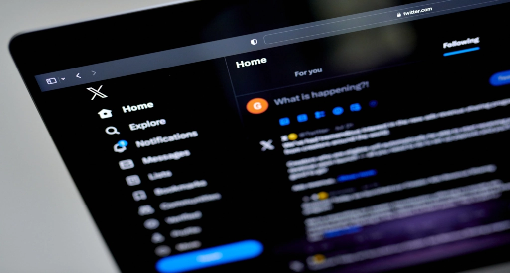 x twitter website photo screen